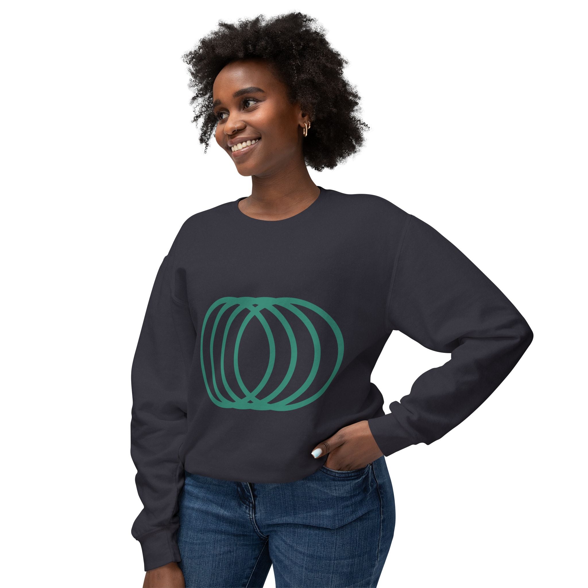 16818403155938275035_2048 Overlapping Rings Crewneck Sweatshirt | Minimal Geometric Design - Image 1