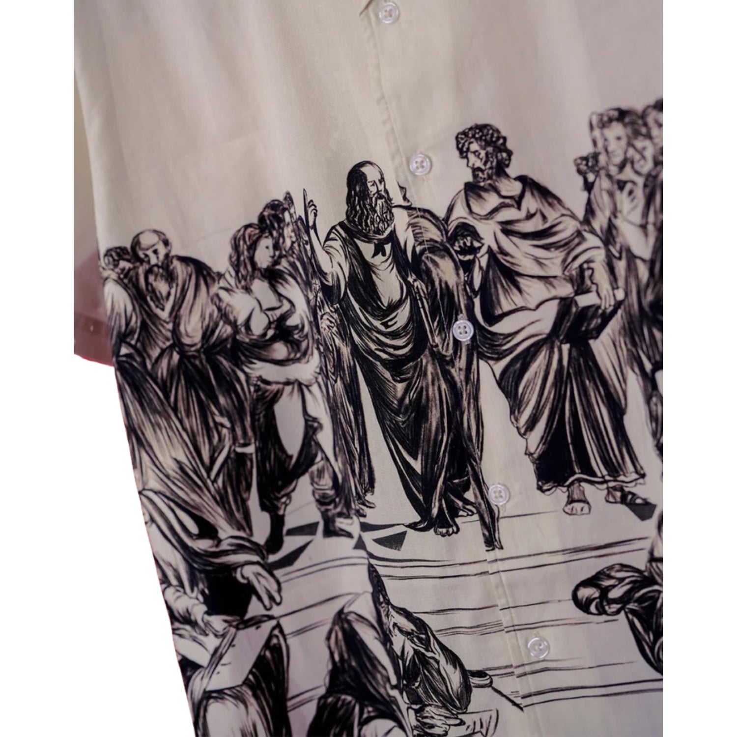 School of Athens Oversized Women's Cotton Shirt - Image 4