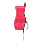 Venom Lace-Up Faux Croc Mini Dress.