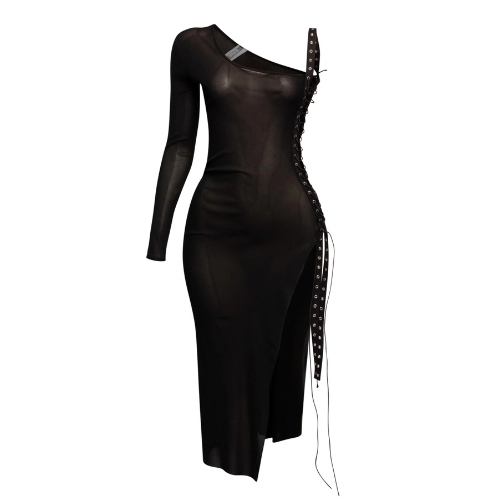 Untitled-design-3-1.png After Dark One Sleeve Lace-Up Mesh Midi Dress - Image 1