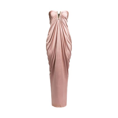Untitled-design-70.png V shape trim detailed draping body strapless maxi dress - Image 1