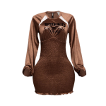 Smocking body satin dress - Image 4