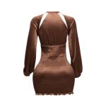 Smocking body satin dress - Image 3