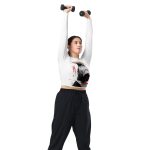 Recycled Long-Sleeve Crop Top – Battle-Ready Ninja Print - Image 3