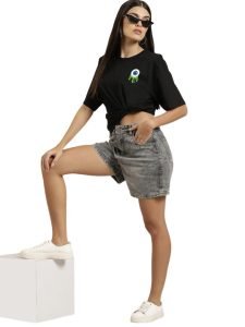 Black Eye Oversized Women's Printed T-Shirt - Image 2