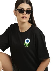 Black Eye Oversized Women's Printed T-Shirt - Image 4
