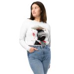 Recycled Long-Sleeve Crop Top – Battle-Ready Ninja Print