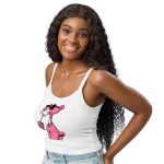 Women’s Micro-Rib Tank Top – Pink Panther Print - Image 3